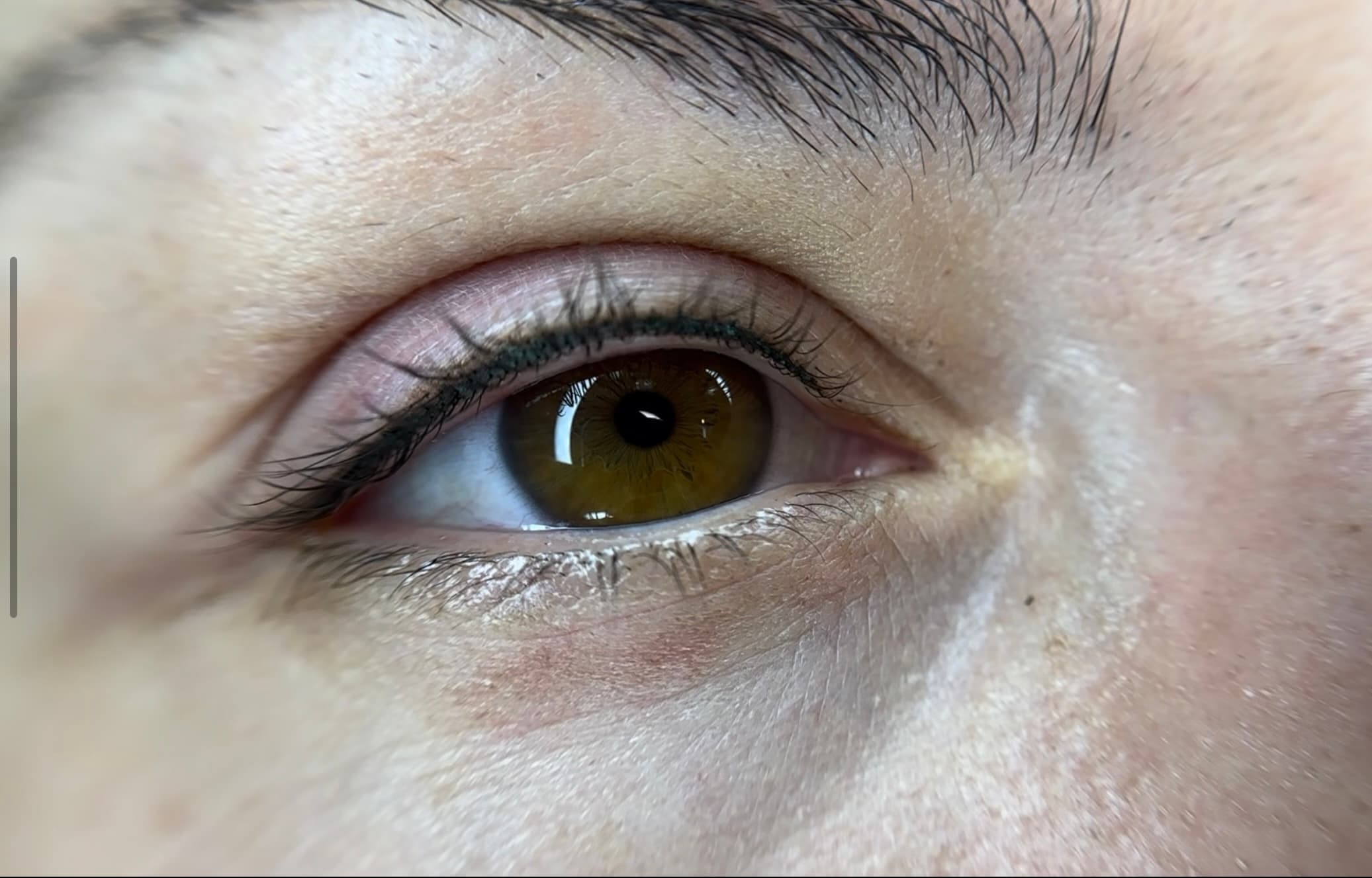 Lash Line before and after transformation showing Subtle enhancement that defines the eye beautifully with natural brown tones
